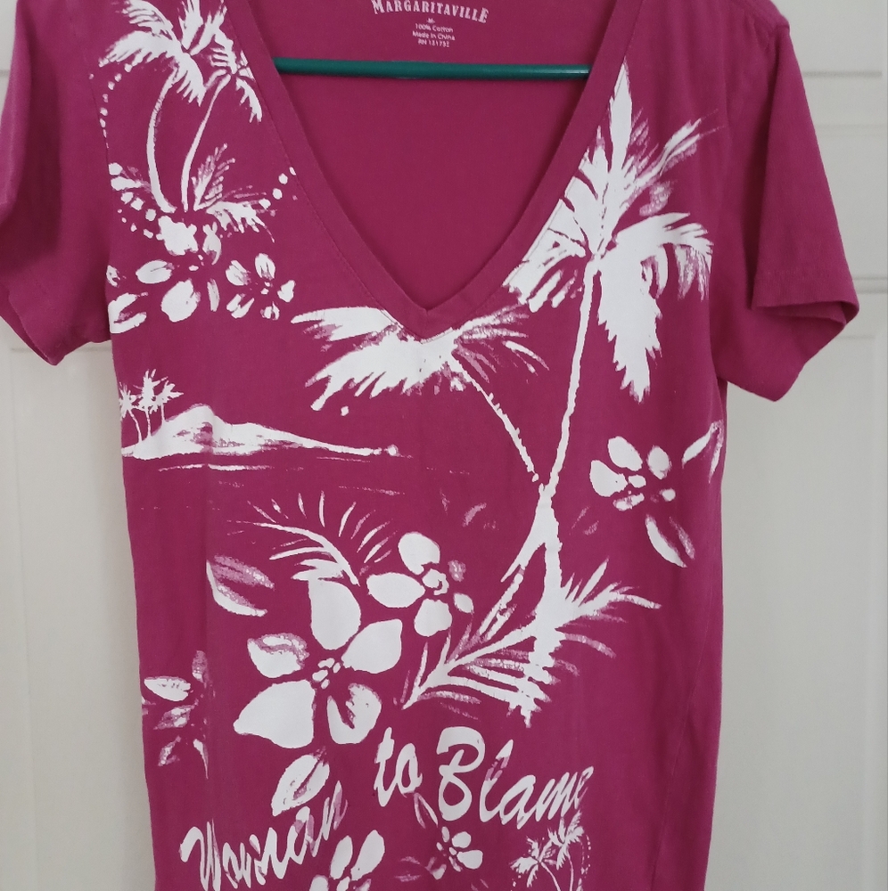 NWOT Margaritaville magenta cotton tip M